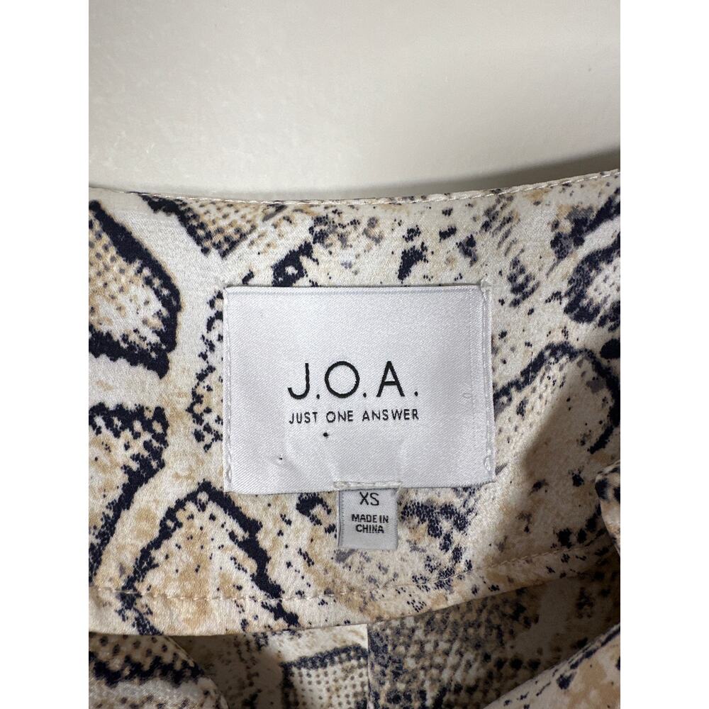 J.O.A. Breeana Beige Snake Print Satin Cowl Neck Slip Dress Womens Size XS - Picture 7 of 9